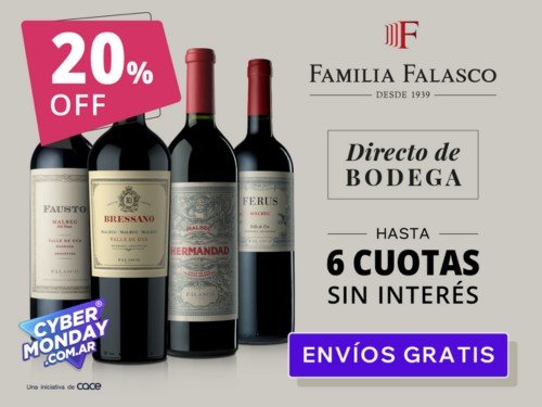 BOMBA MIX "ALTA GAMA" MALBEC  FALASCO WINES CAJA X4