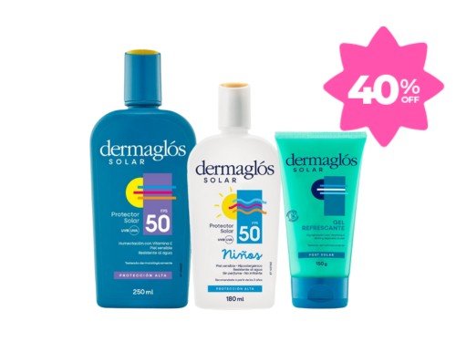 Kit Protector Solar Dermaglós Familiar + Gel Post Solar